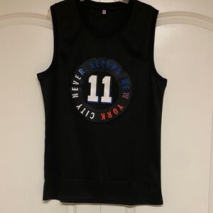 Black Sleeveless Top with New York Graphic